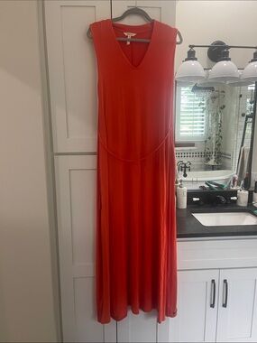 Matilda Jane Sleeveless V-Neck Red-Orange Maxi Dress